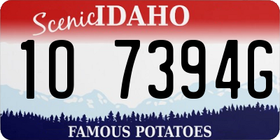 ID license plate 1O7394G