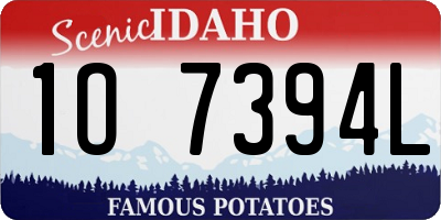 ID license plate 1O7394L