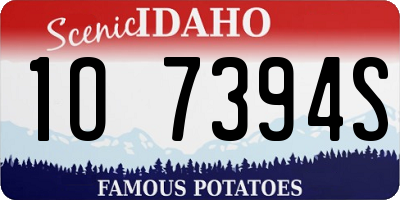 ID license plate 1O7394S