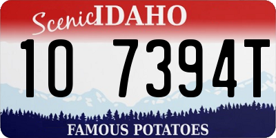 ID license plate 1O7394T