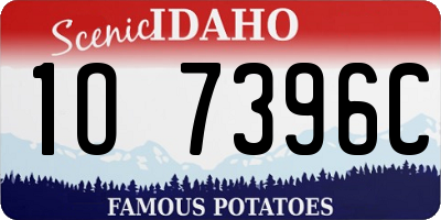 ID license plate 1O7396C
