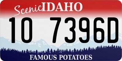 ID license plate 1O7396D