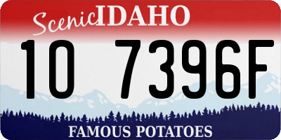 ID license plate 1O7396F