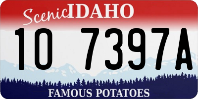 ID license plate 1O7397A