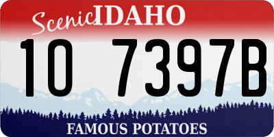 ID license plate 1O7397B
