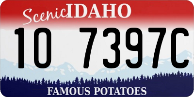 ID license plate 1O7397C