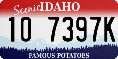 ID license plate 1O7397K