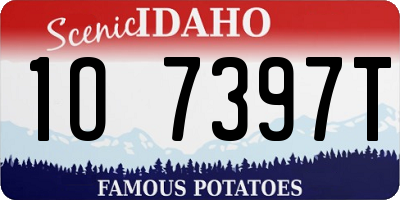 ID license plate 1O7397T