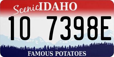 ID license plate 1O7398E