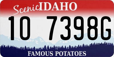 ID license plate 1O7398G