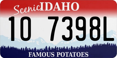 ID license plate 1O7398L