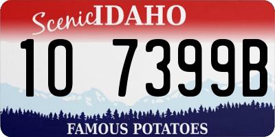 ID license plate 1O7399B