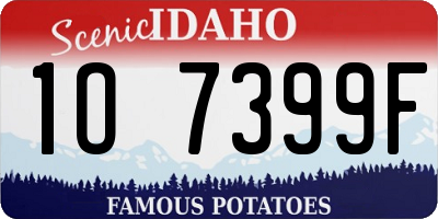 ID license plate 1O7399F