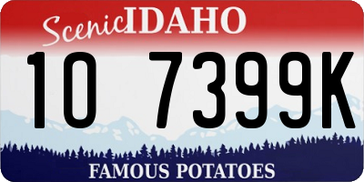 ID license plate 1O7399K