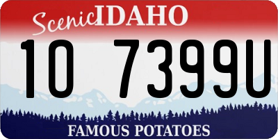 ID license plate 1O7399U