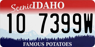 ID license plate 1O7399W
