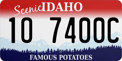 ID license plate 1O7400C