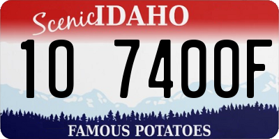 ID license plate 1O7400F