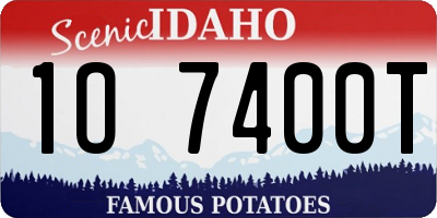 ID license plate 1O7400T