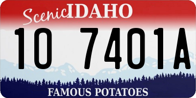 ID license plate 1O7401A