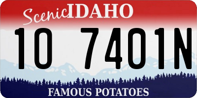 ID license plate 1O7401N