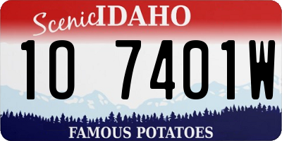 ID license plate 1O7401W