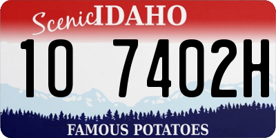 ID license plate 1O7402H