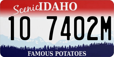 ID license plate 1O7402M