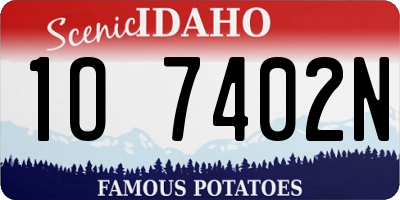 ID license plate 1O7402N