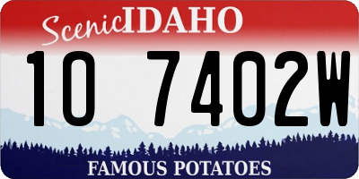 ID license plate 1O7402W