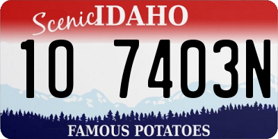 ID license plate 1O7403N