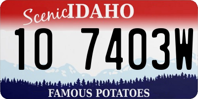 ID license plate 1O7403W