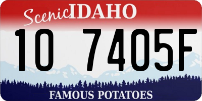 ID license plate 1O7405F