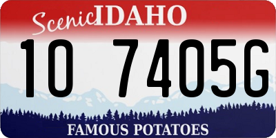 ID license plate 1O7405G