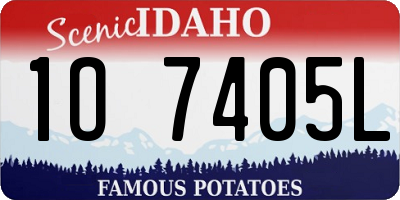 ID license plate 1O7405L