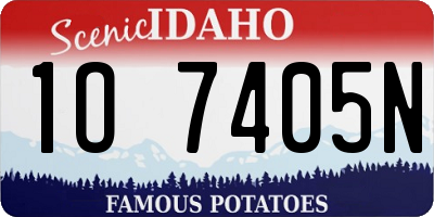 ID license plate 1O7405N