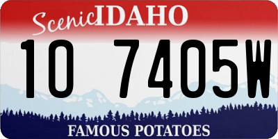 ID license plate 1O7405W