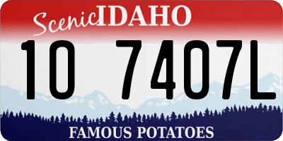 ID license plate 1O7407L