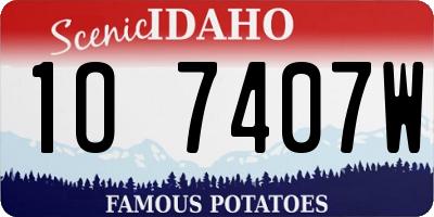 ID license plate 1O7407W