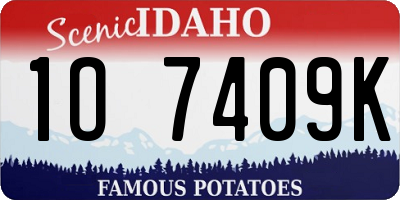 ID license plate 1O7409K
