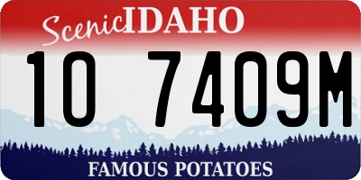 ID license plate 1O7409M