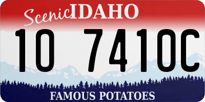 ID license plate 1O7410C