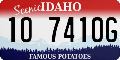 ID license plate 1O7410G
