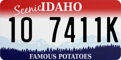 ID license plate 1O7411K