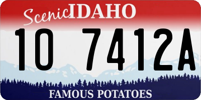 ID license plate 1O7412A