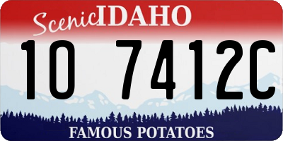 ID license plate 1O7412C