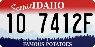 ID license plate 1O7412F