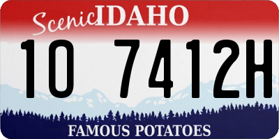 ID license plate 1O7412H