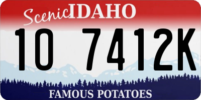 ID license plate 1O7412K