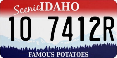 ID license plate 1O7412R